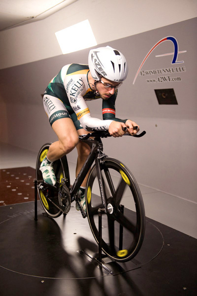 Kelly Benefits Wind Tunnel trials, Jan. 2010