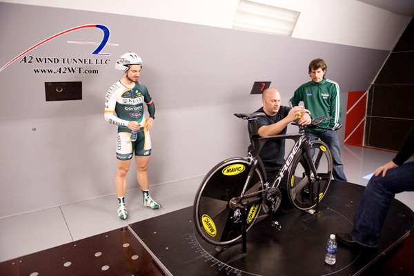 Kelly Benefits Wind Tunnel trials, Jan. 2010