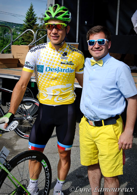 Cycling Canada's Guy Napert-Frechette dressed to honor Boivin's