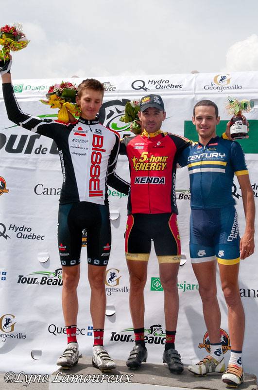 Stage 3 podium: Francisco Mancebo (5-hr Energy) first, Matthew C