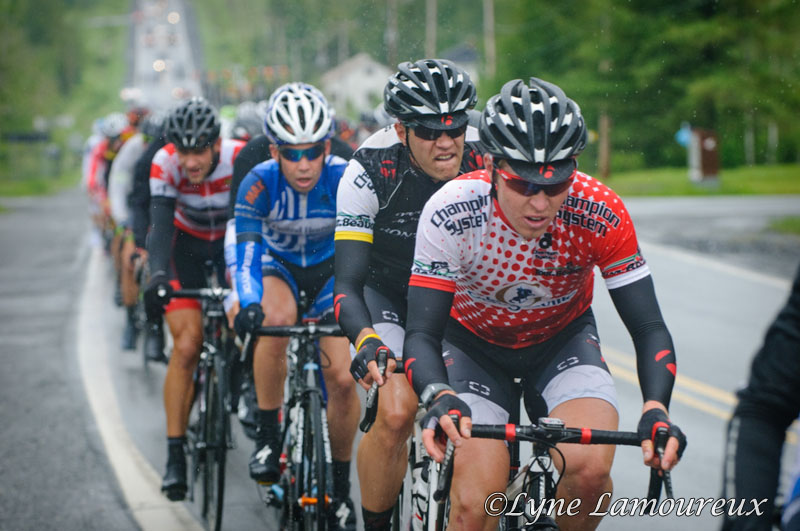Yellow jersey Jasper Stuyvan sits behind his Bontrager teammates