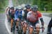 Yellow jersey Jasper Stuyvan sits behind his Bontrager teammates